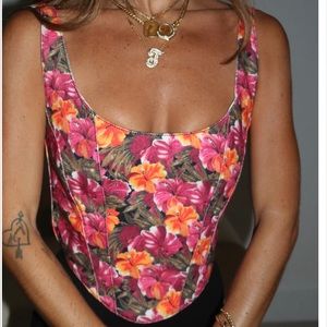 NEW Heavy Manners corset top 100% cotton! Zipper back closure made in Portugal